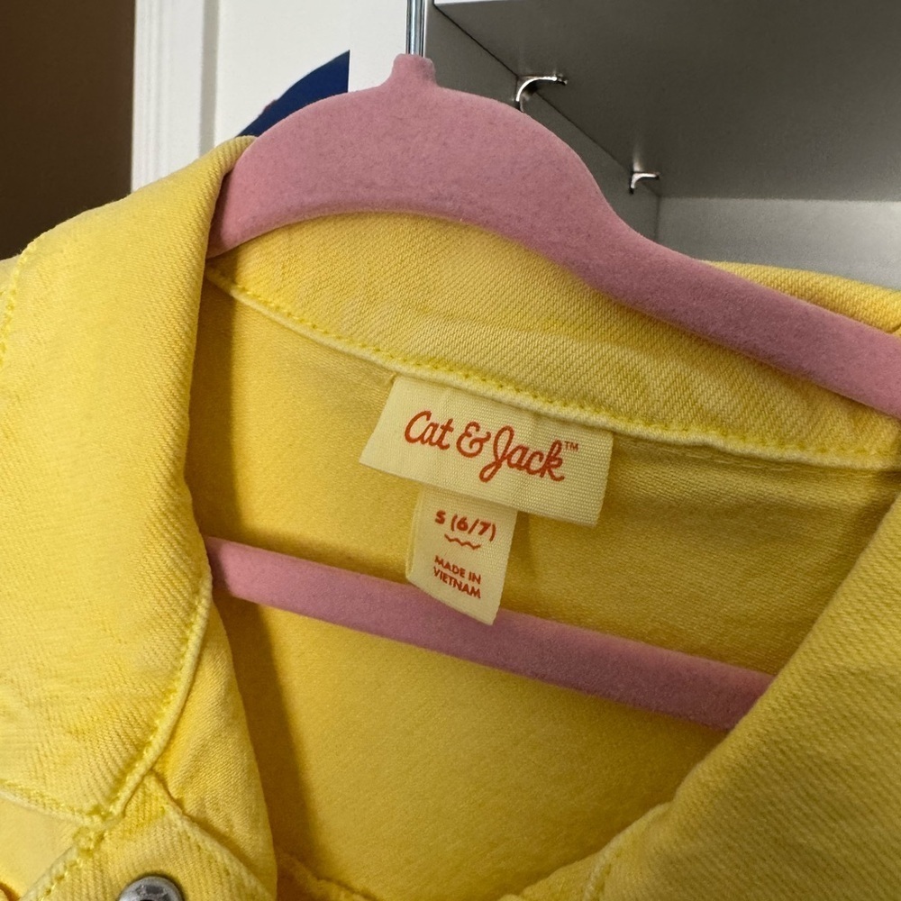 Cat & Jack Sunny Yellow Denim Romper - Picture 3 of 4